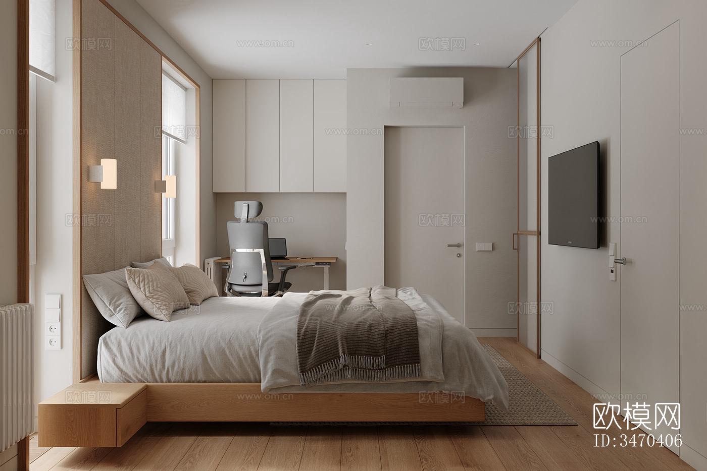 现代平层效果图下载（渲染图3）