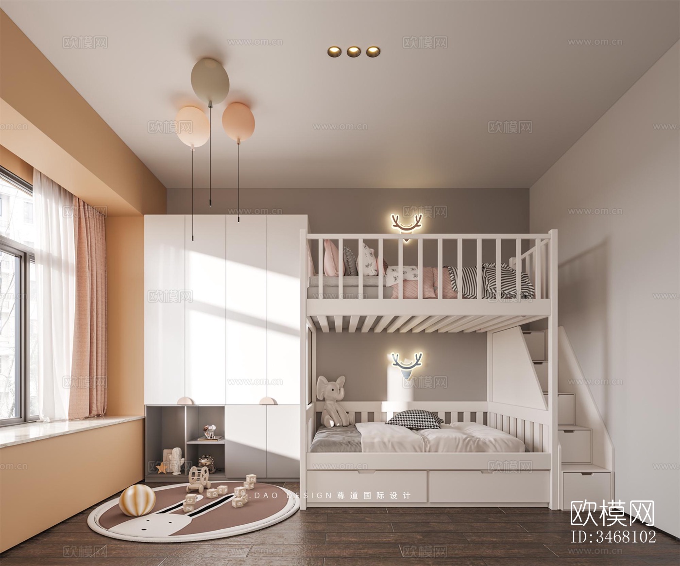 现代大平层效果图下载（渲染图8）