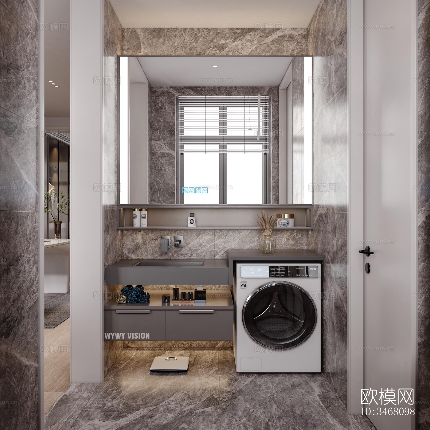 现代大平层效果图下载（渲染图11）