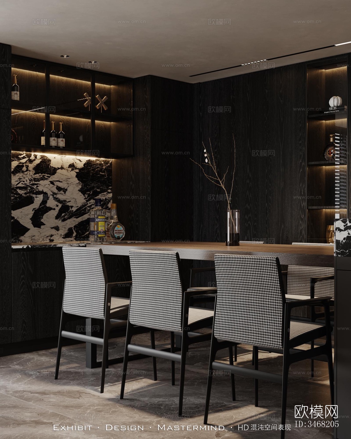 现代大平层效果图下载（渲染图2）