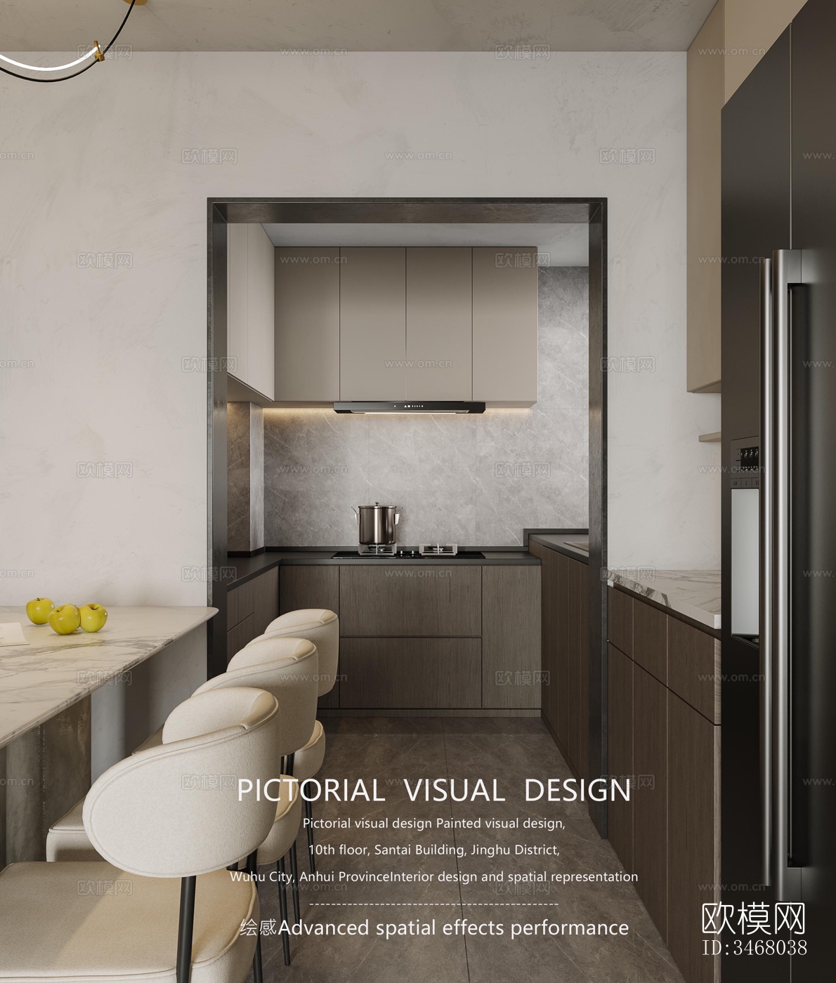 现代大平层效果图下载（渲染图2）