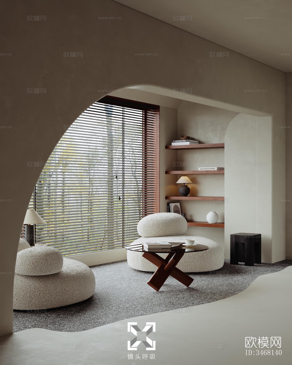 现代大平层效果图下载（渲染图8）