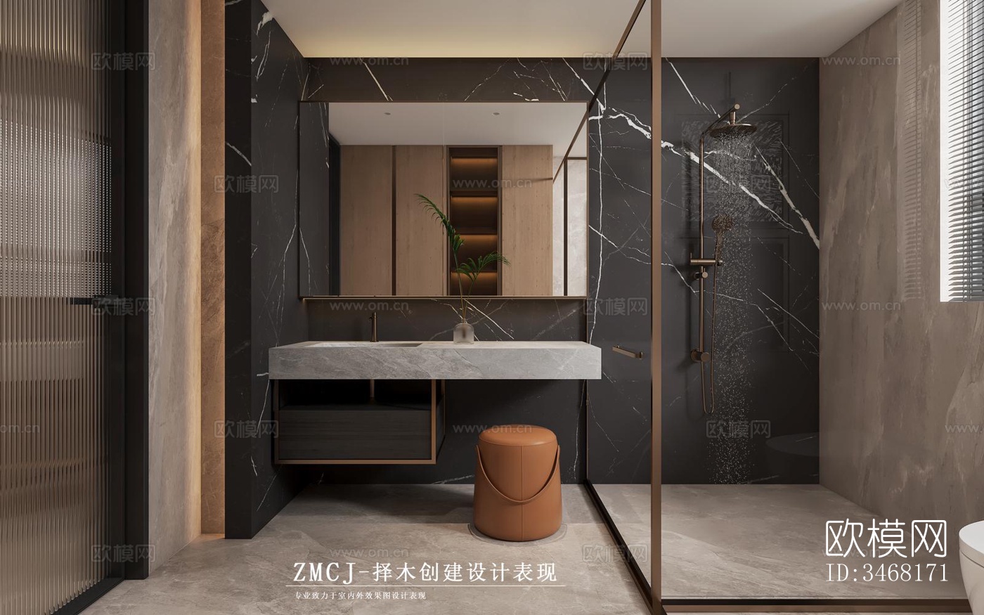 现代大平层效果图下载（渲染图13）