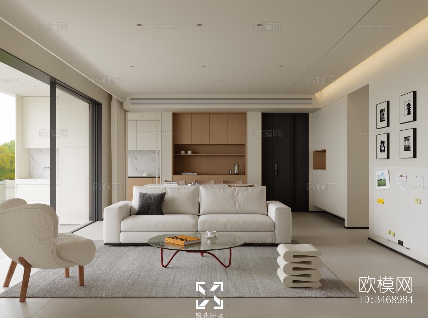 现代平层效果图下载（渲染图9）