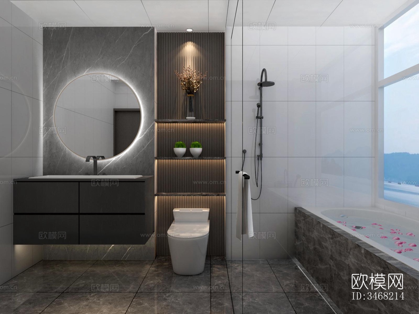 现代大平层效果图下载（渲染图20）