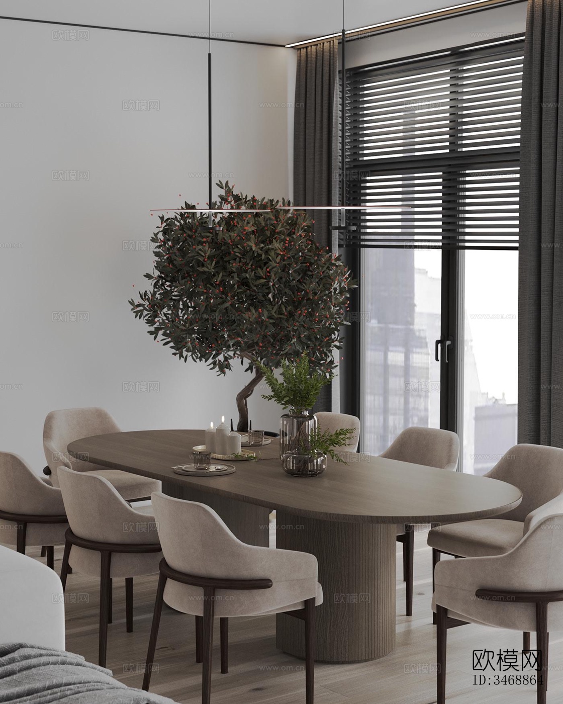 现代平层效果图下载（渲染图12）