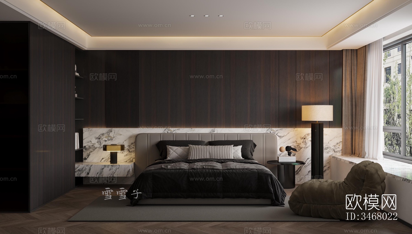 现代大平层效果图下载（渲染图5）