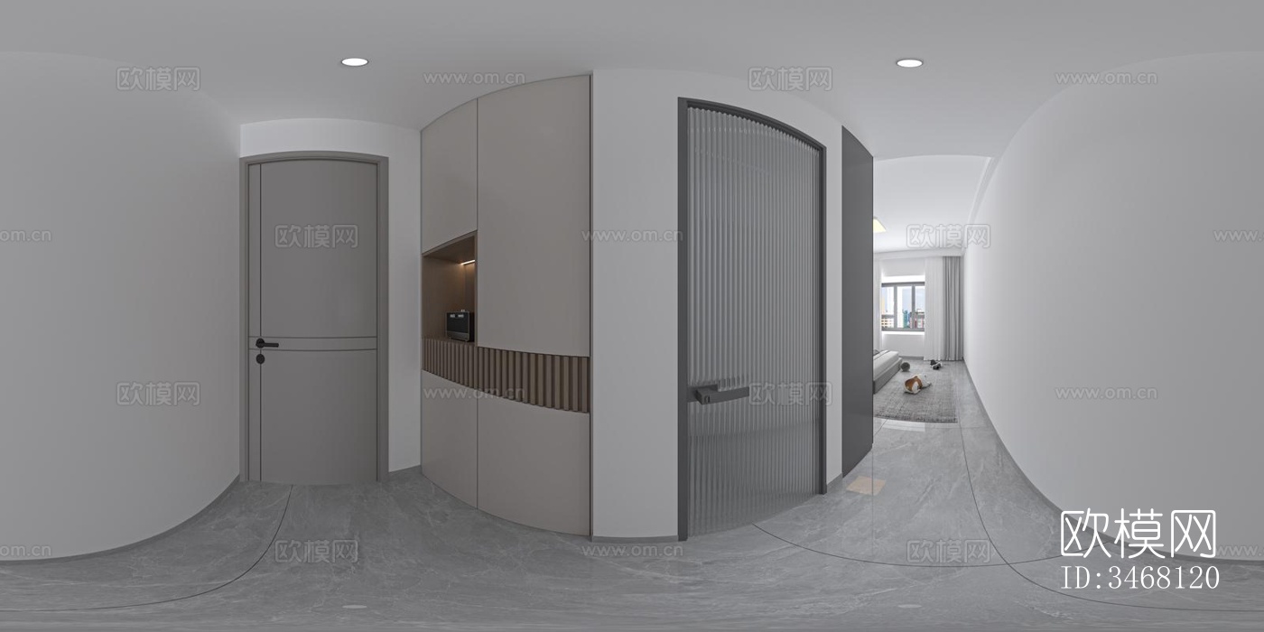 现代大平层效果图下载（渲染图5）