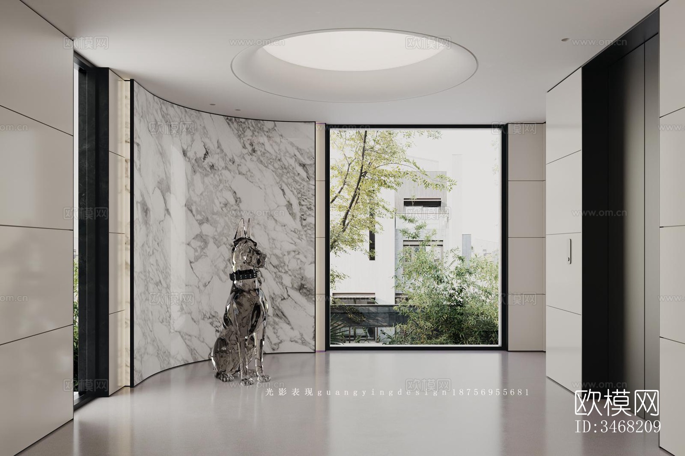 现代大平层效果图下载（渲染图5）