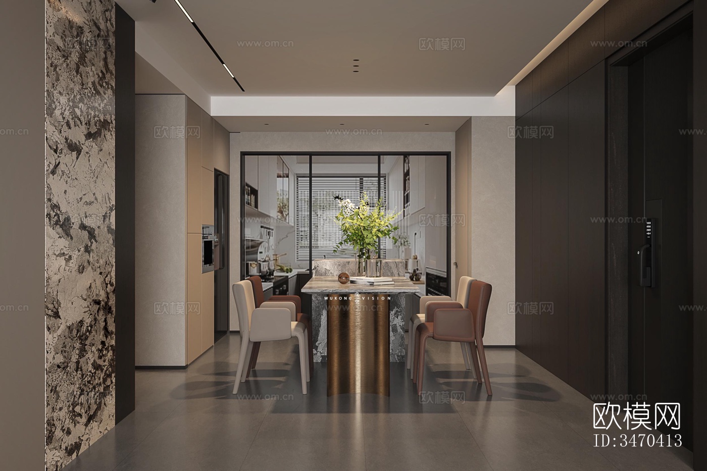 现代平层效果图下载（渲染图3）