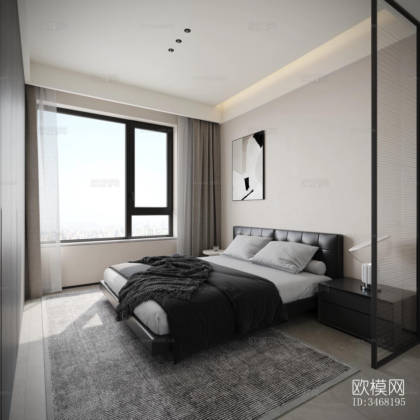 现代大平层效果图下载（渲染图14）