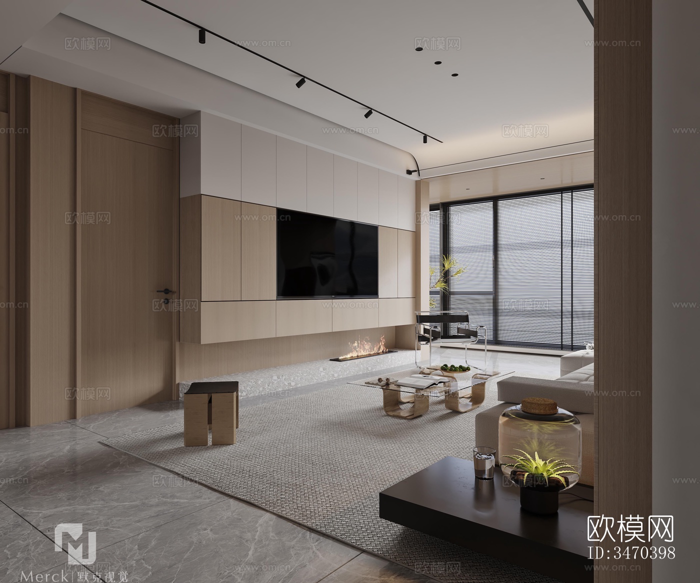 现代平层效果图下载（渲染图6）