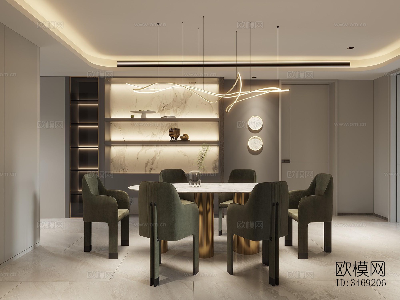 现代平层效果图下载（渲染图3）