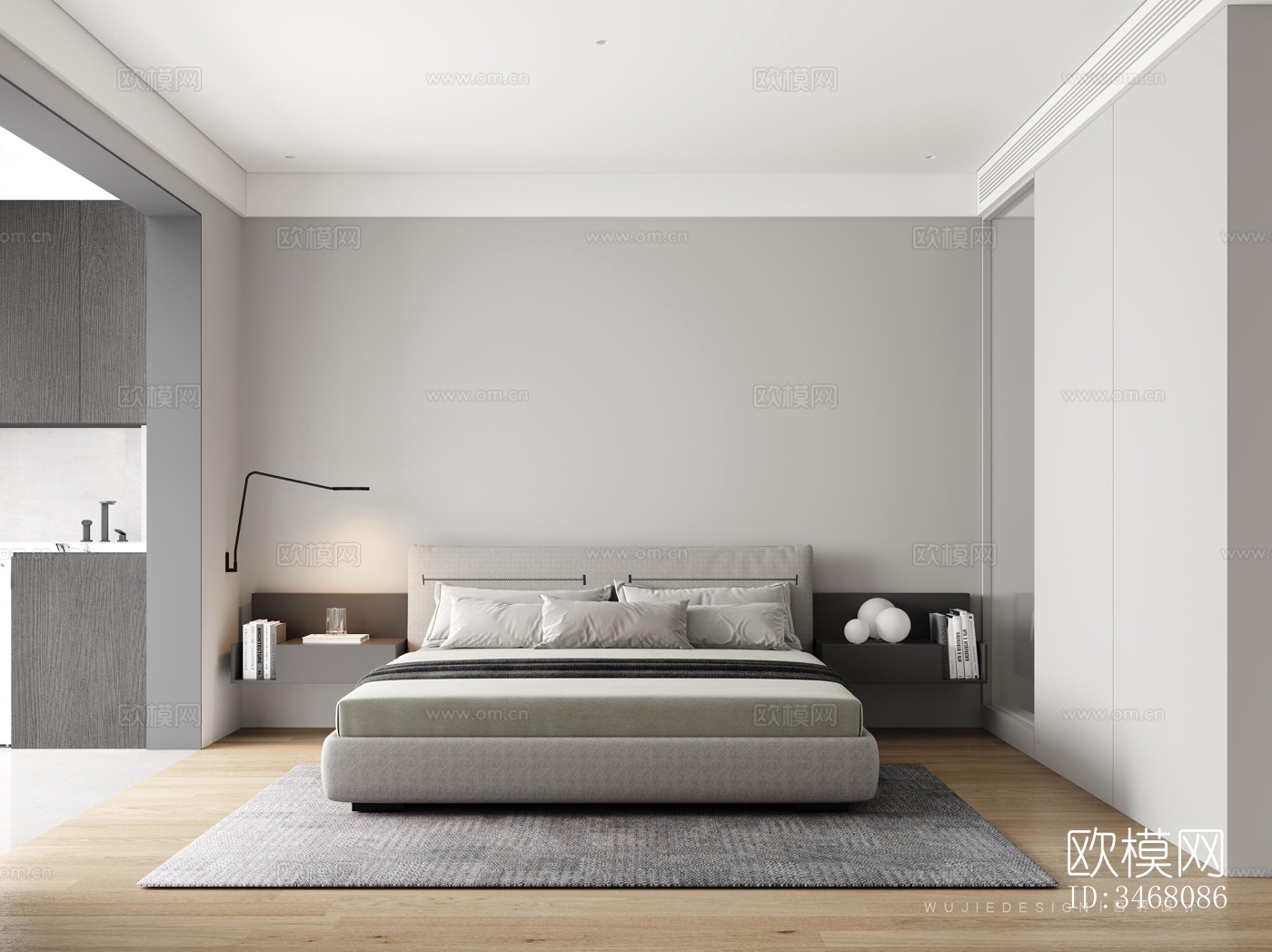 现代大平层效果图下载（渲染图15）