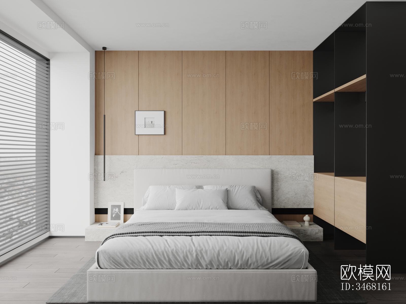 现代大平层效果图下载（渲染图3）