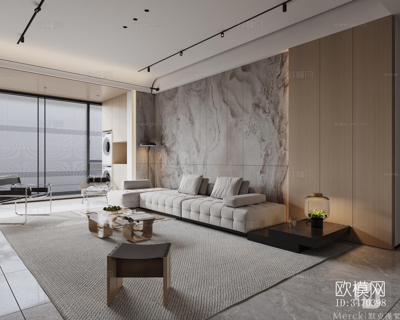 现代平层效果图下载（渲染图7）