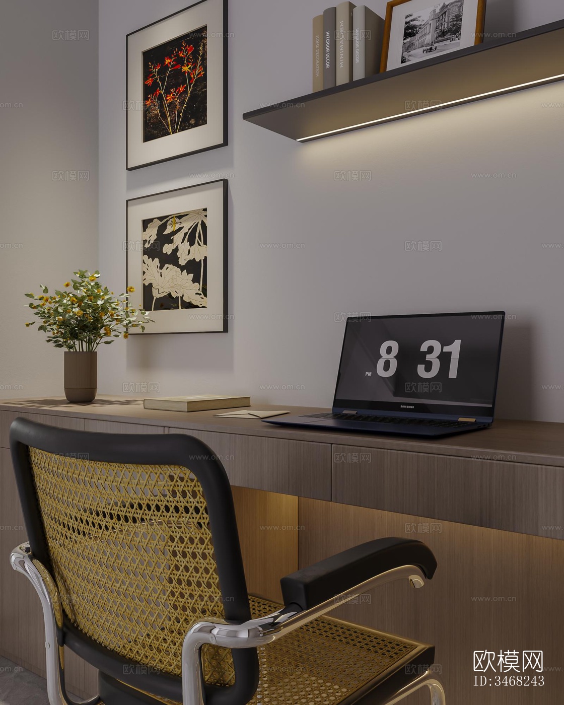 现代大平层效果图下载（渲染图12）