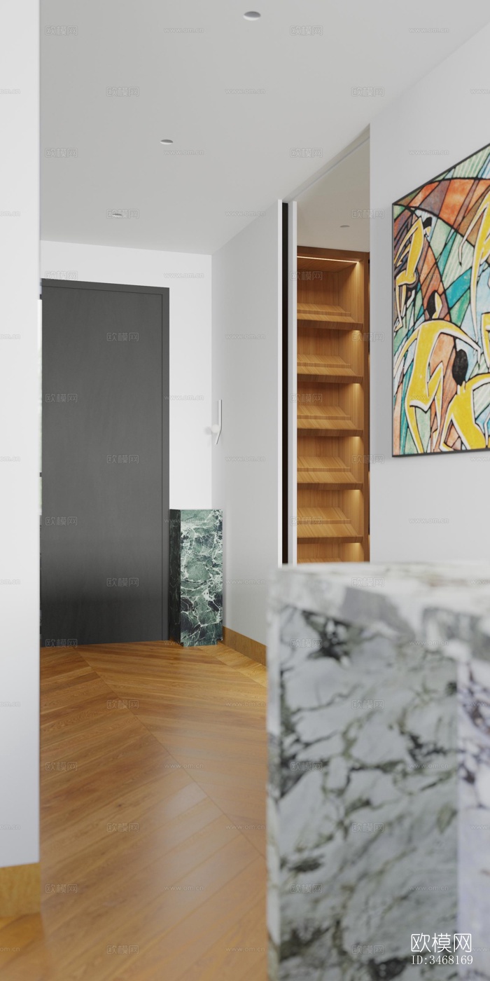 现代大平层效果图下载（渲染图5）