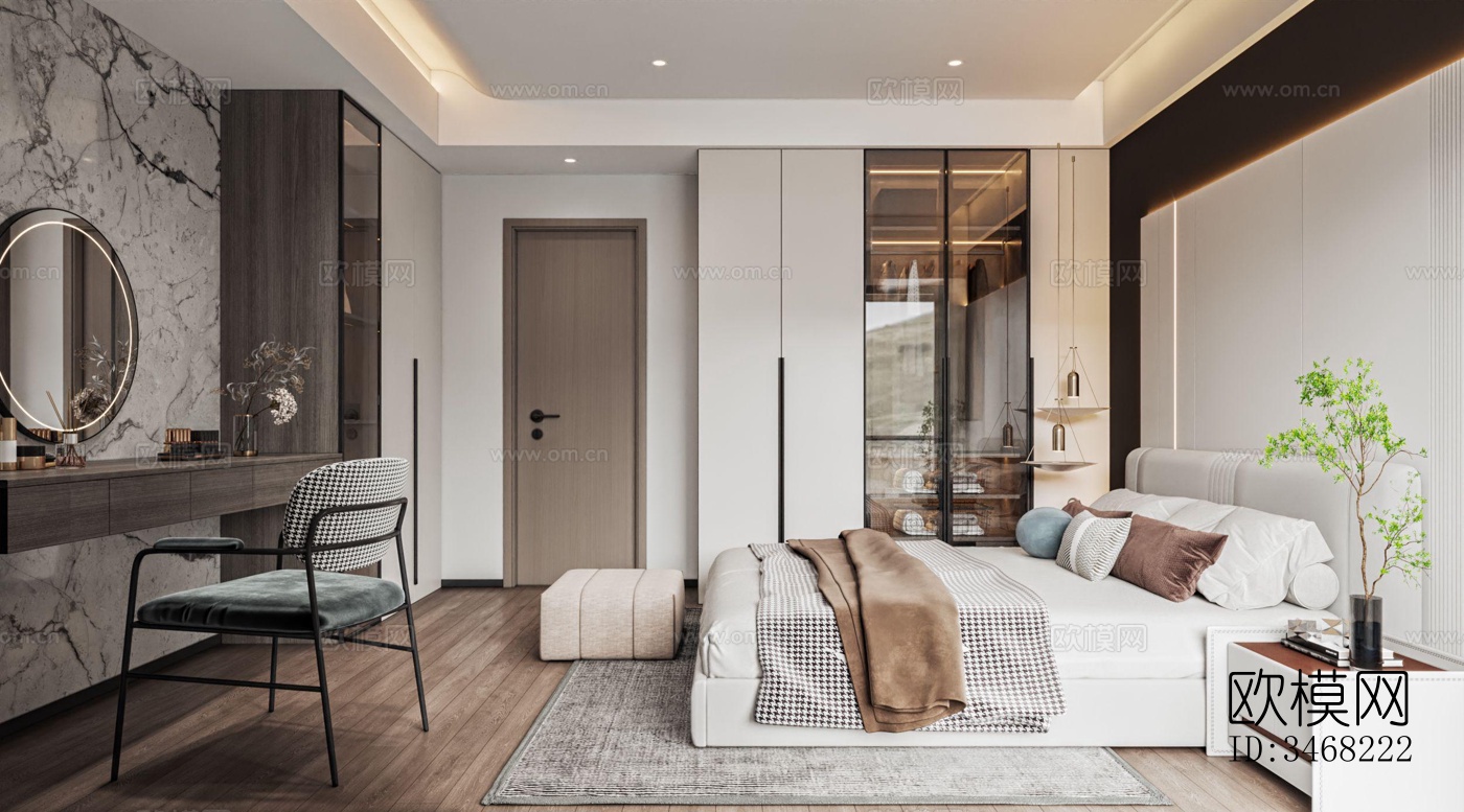 现代大平层效果图下载（渲染图5）