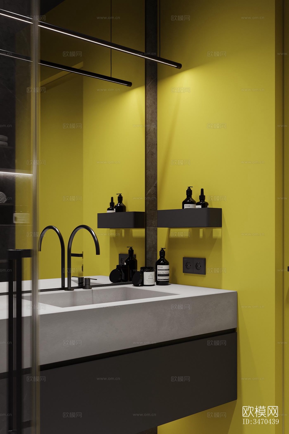 现代平层效果图下载（渲染图19）