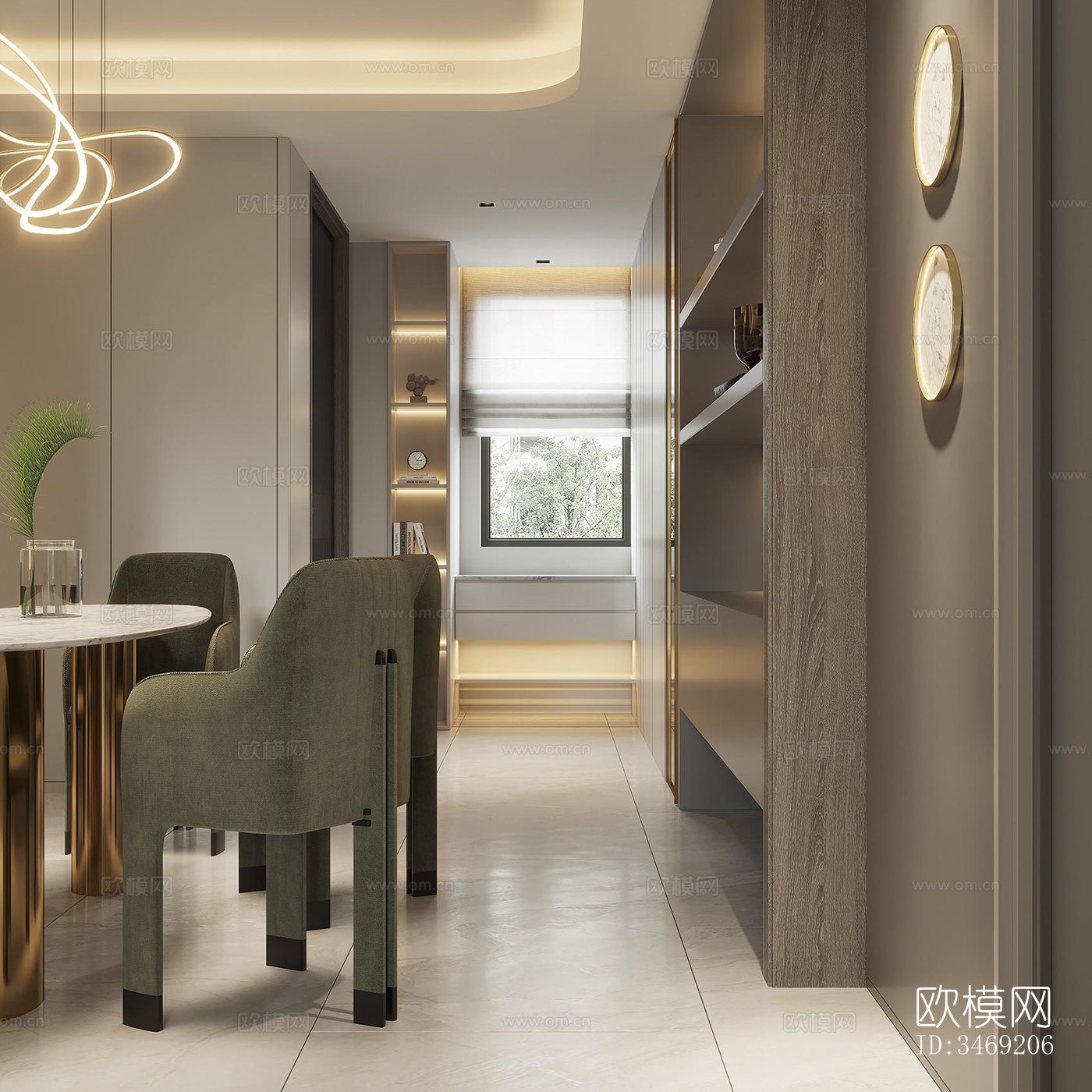 现代平层效果图下载（渲染图1）