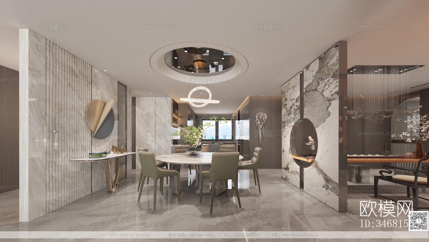 现代大平层效果图下载（渲染图5）