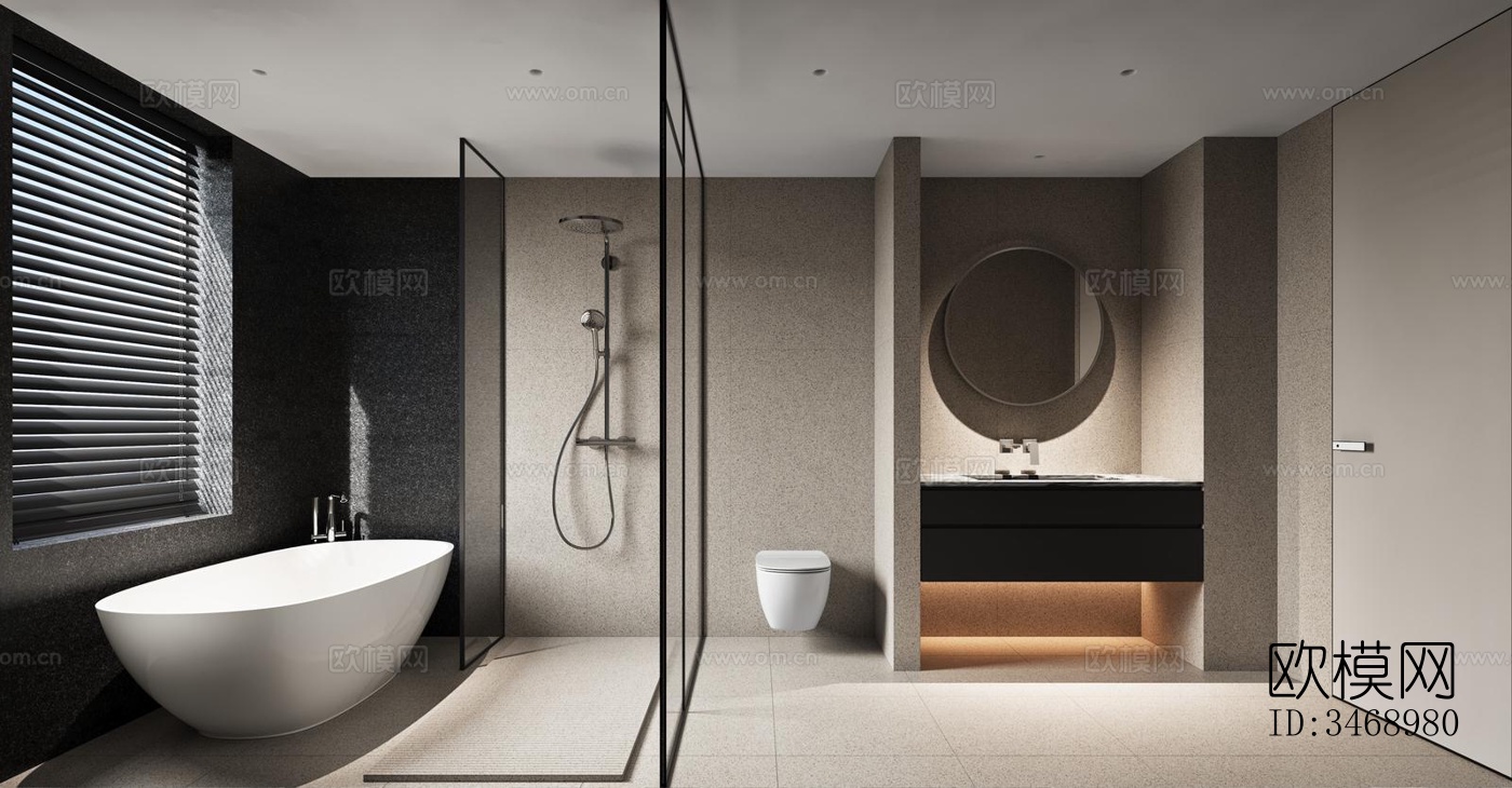 现代平层效果图下载（渲染图1）