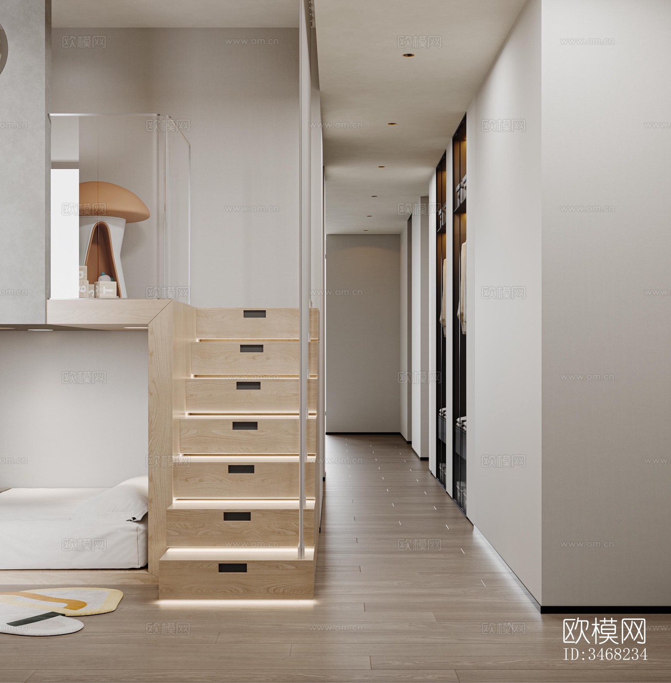 现代大平层效果图下载（渲染图8）