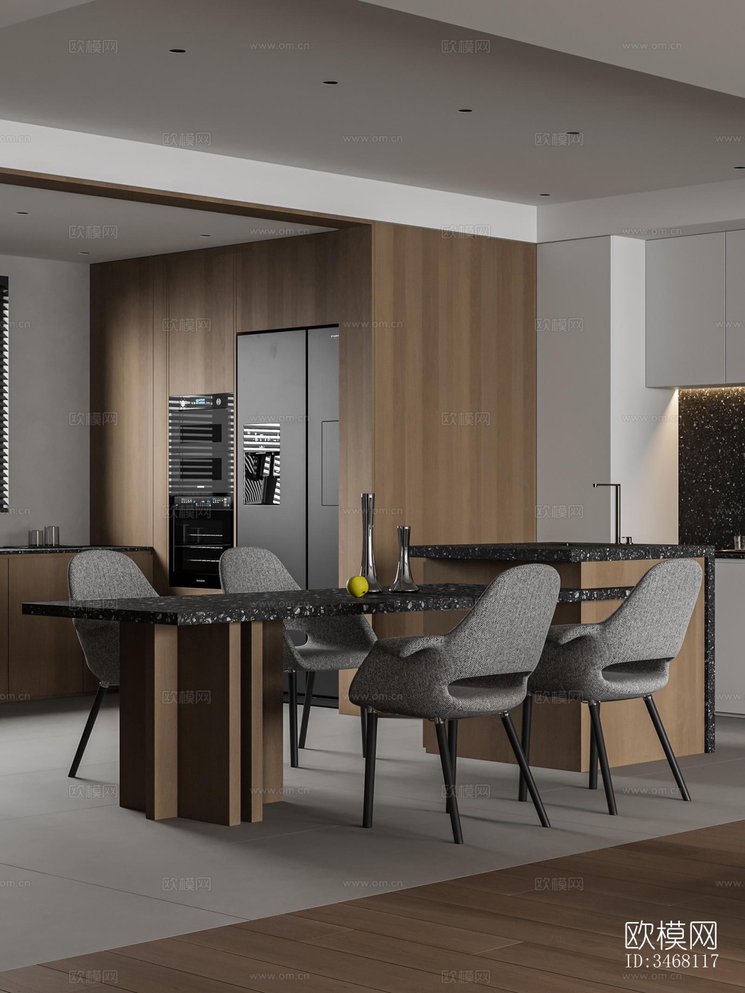 现代大平层效果图下载（渲染图10）