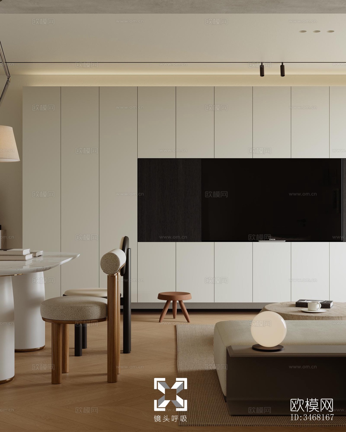 现代大平层效果图下载（渲染图5）