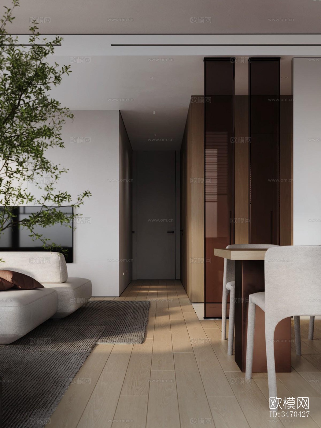 现代平层效果图下载（渲染图10）