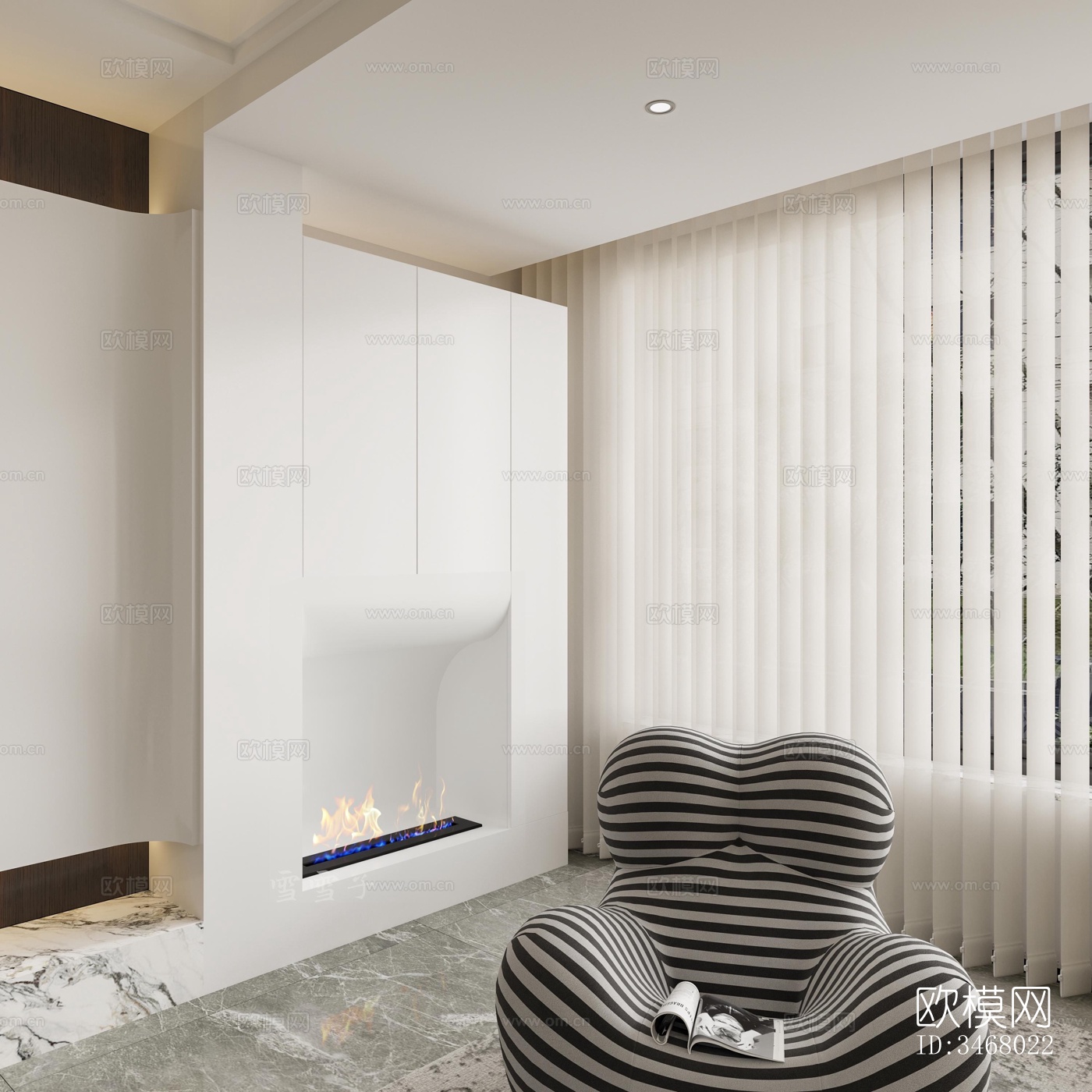 现代大平层效果图下载（渲染图4）