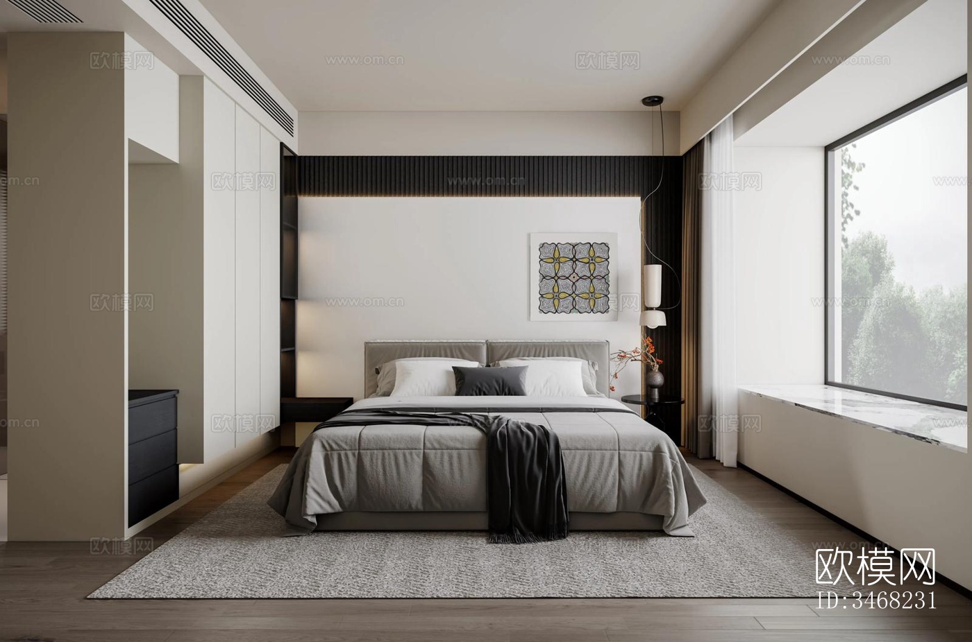 现代大平层效果图下载（渲染图10）