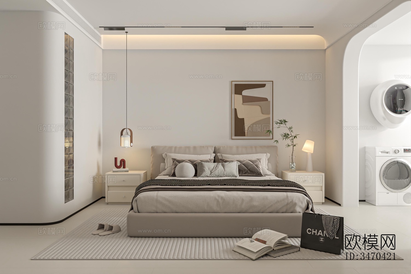 现代平层效果图下载（渲染图8）