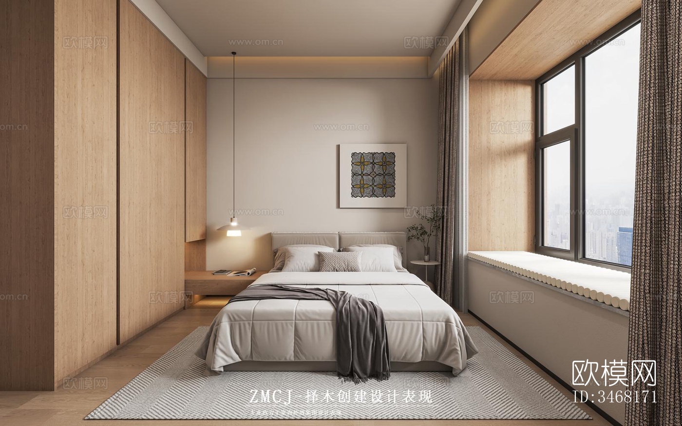 现代大平层效果图下载（渲染图5）