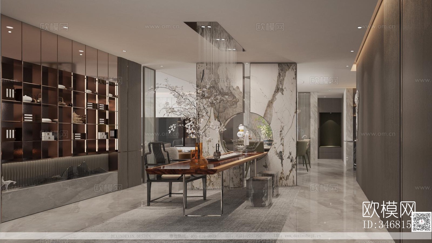 现代大平层效果图下载（渲染图6）