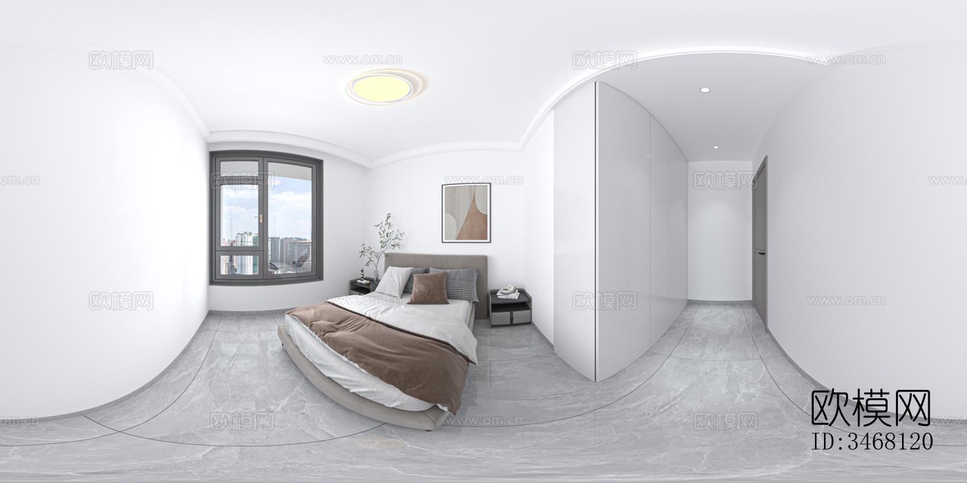 现代大平层效果图下载（渲染图6）