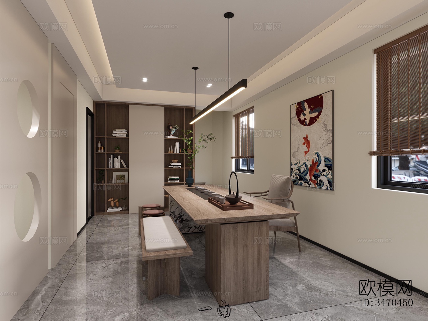 现代平层效果图下载（渲染图1）