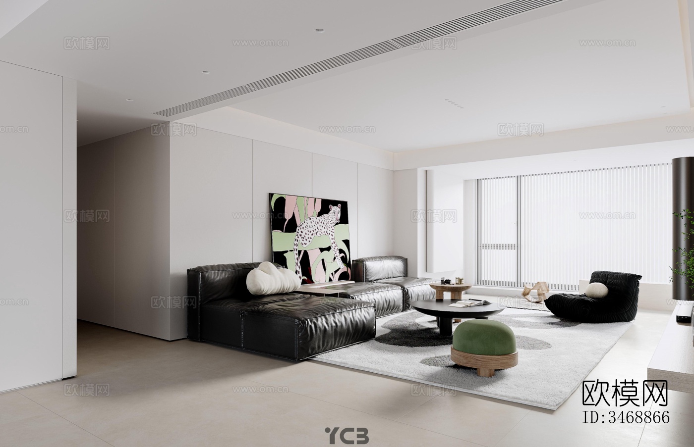 现代平层效果图下载（渲染图8）