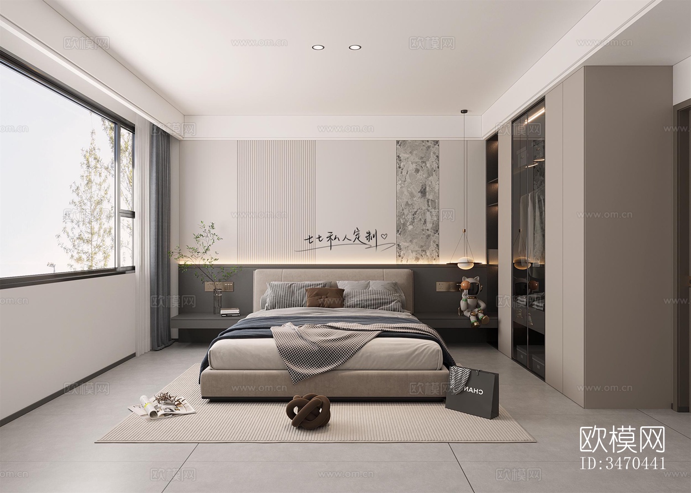 现代平层效果图下载（渲染图4）