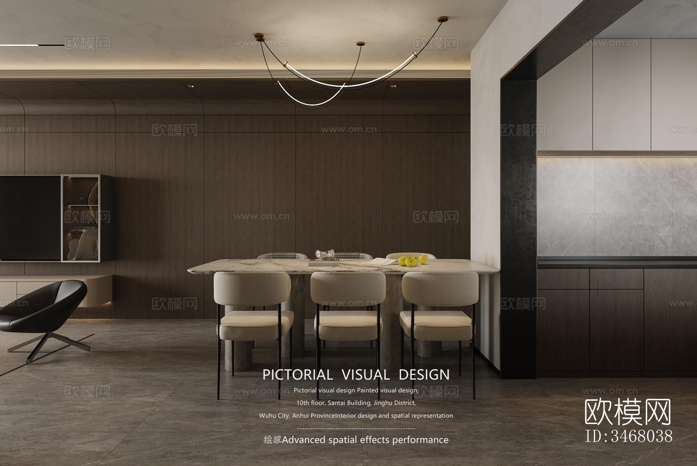 现代大平层效果图下载（渲染图14）