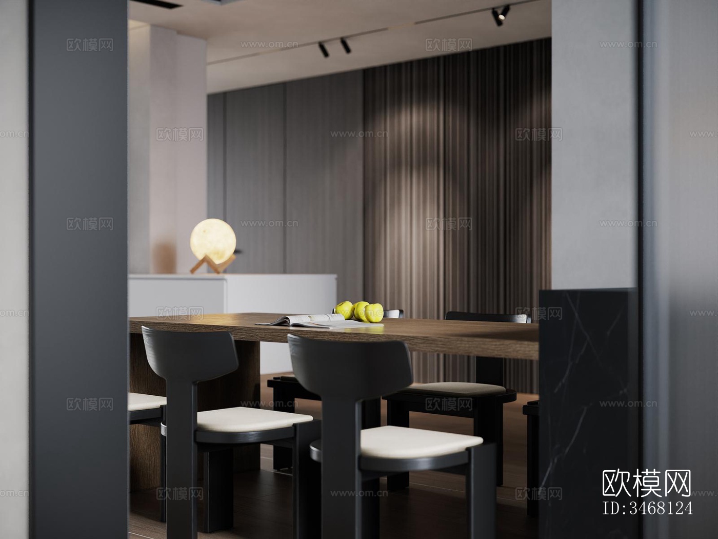 现代大平层效果图下载（渲染图9）