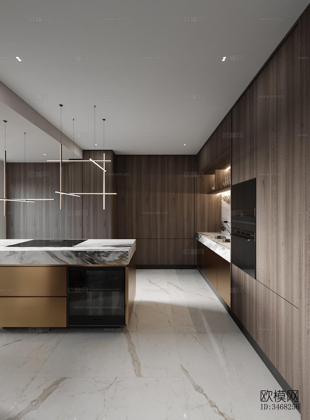 现代大平层效果图下载（渲染图11）