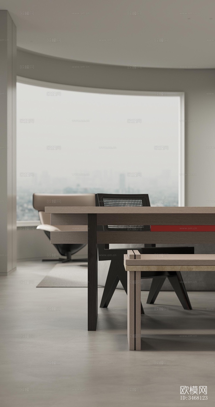 现代大平层效果图下载（渲染图3）