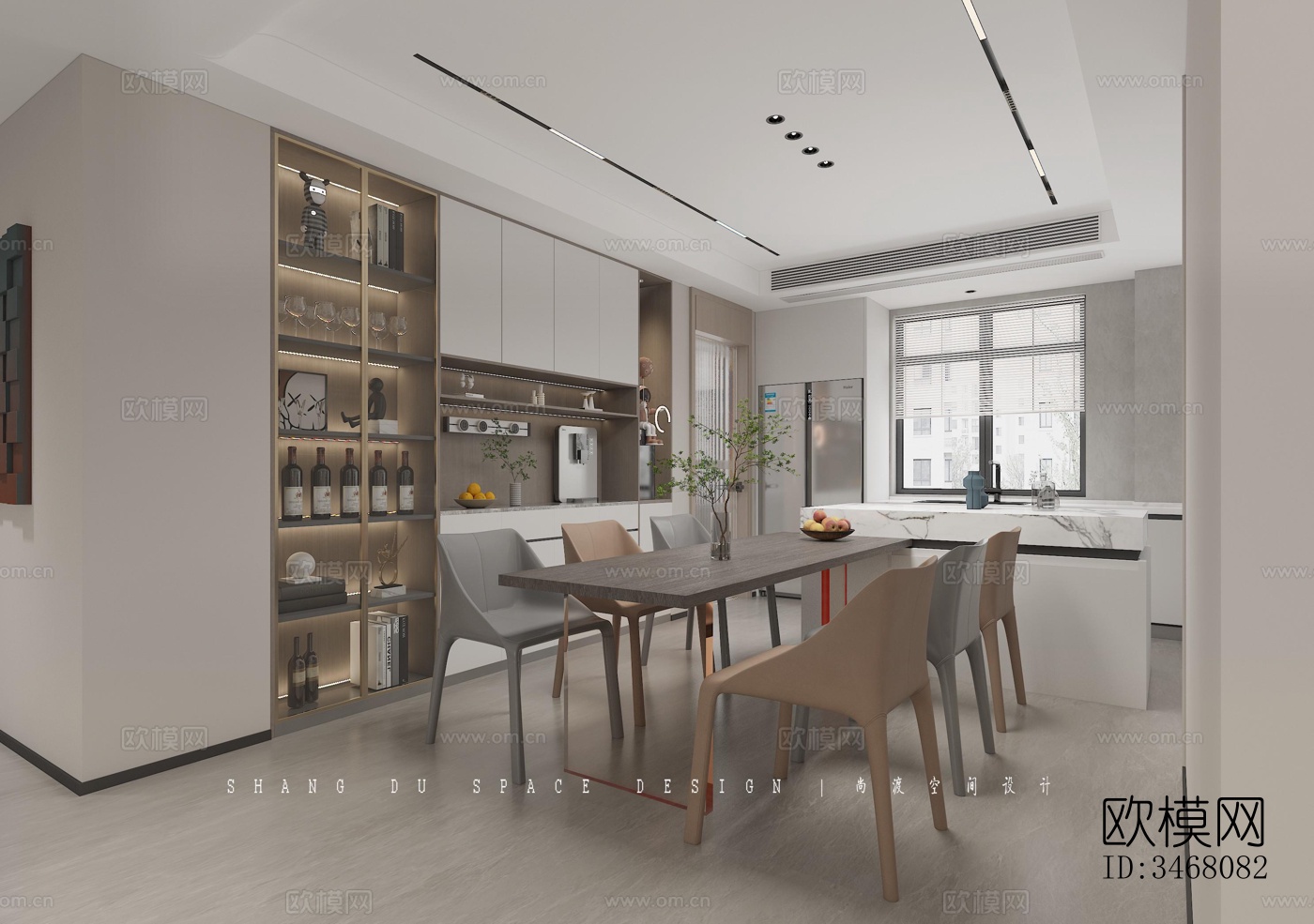 现代大平层效果图下载（渲染图13）