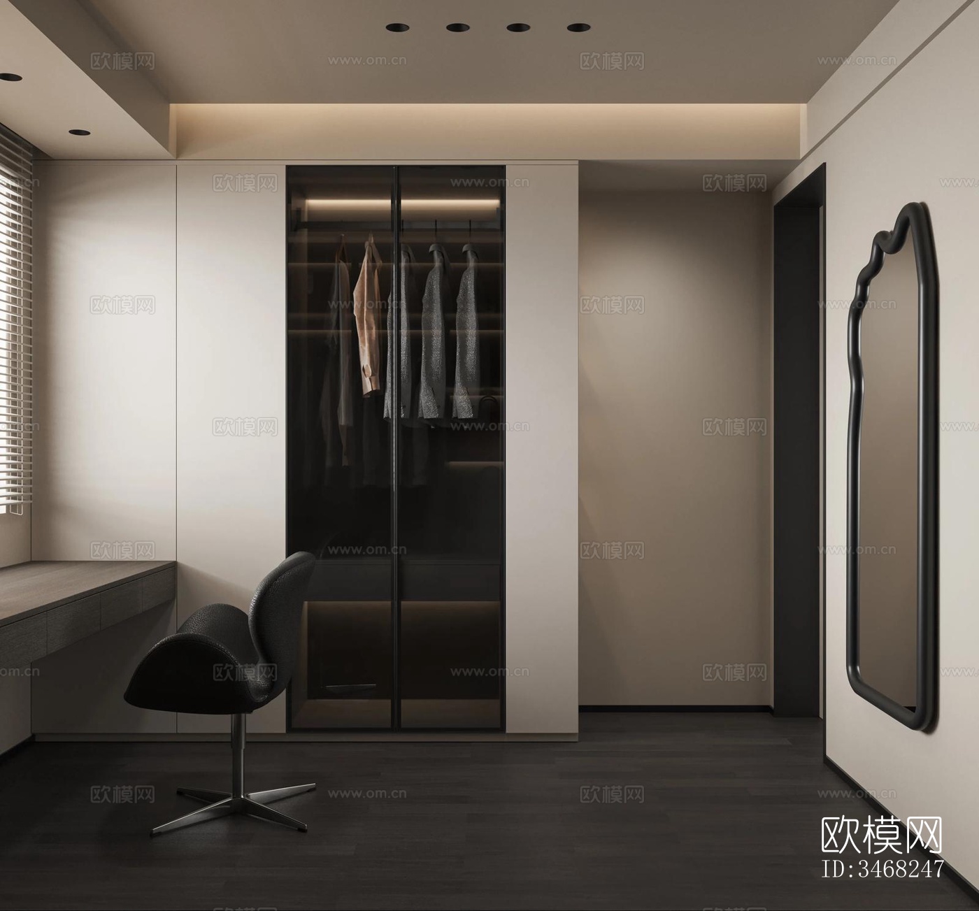 现代大平层效果图下载（渲染图8）