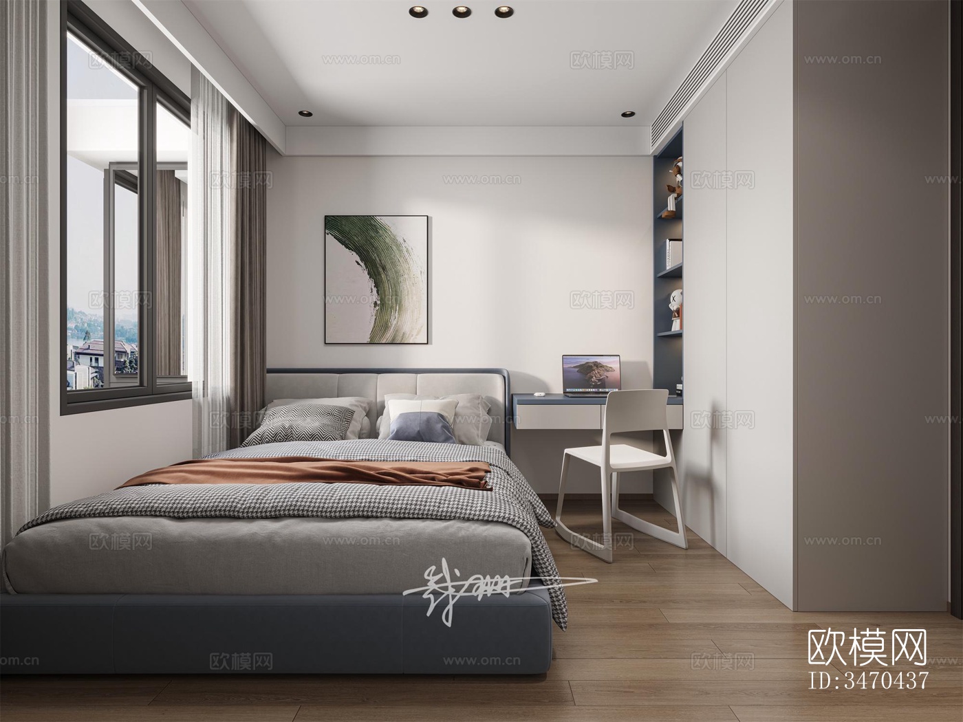 现代平层效果图下载（渲染图5）