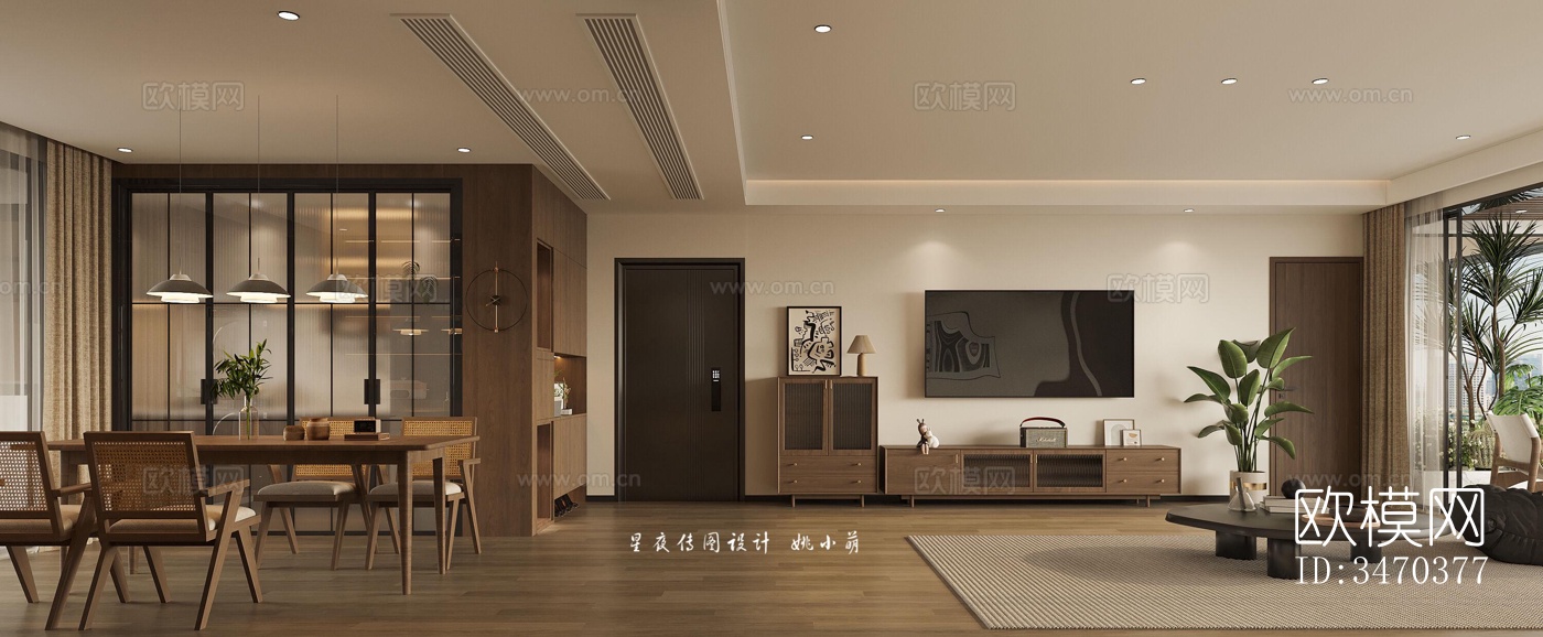 现代平层效果图下载（渲染图4）