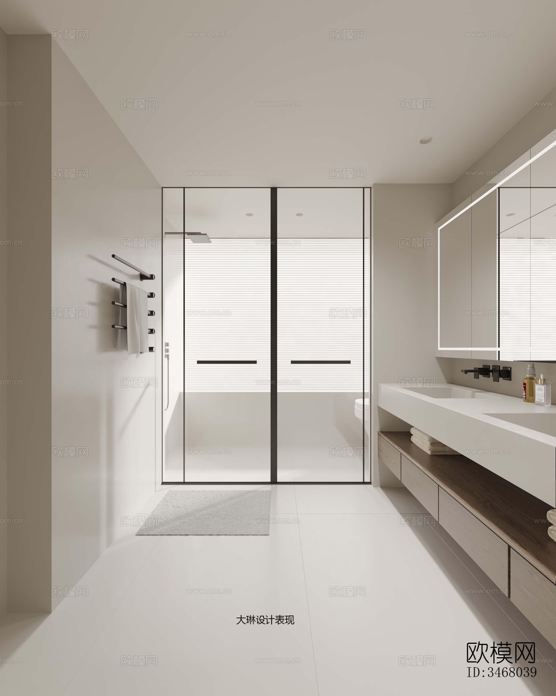 现代大平层效果图下载（渲染图7）