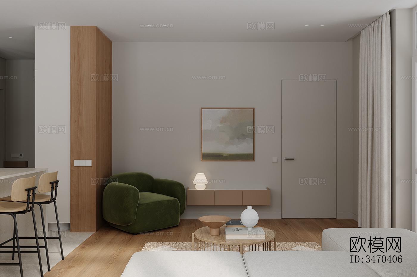 现代平层效果图下载（渲染图10）